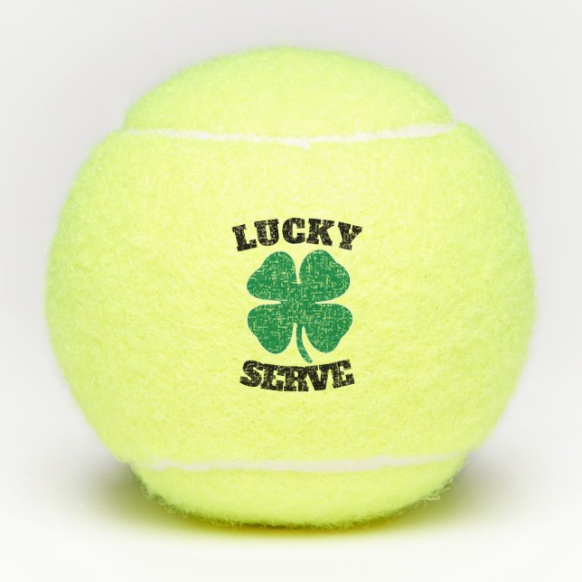 Pelotas De Tenis Serbio afortunado con Shamrock (Anverso)