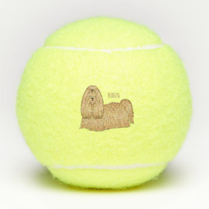 Pelotas De Tenis Shih tzu personalizado de pelo largo ilustracion