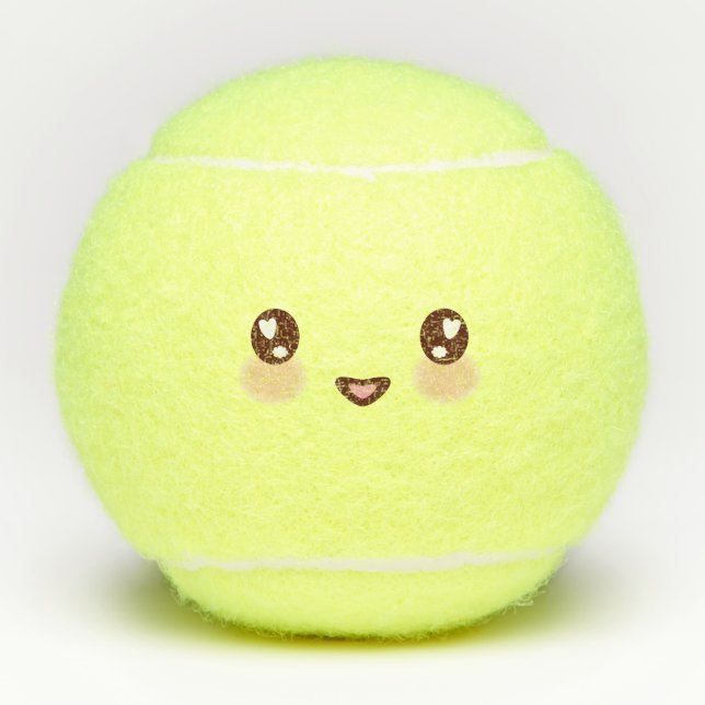 Pelotas De Tenis Shy Kawaii Emoji emocional linda (Anverso)