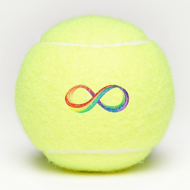 Pelotas De Tenis Símbolo infinito arcoiris en capas (Anverso)