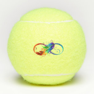 Pelotas De Tenis Símbolo infinito con pluma arco iris