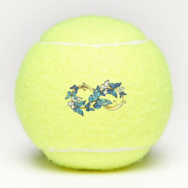 Pelotas De Tenis Símbolo infinito de mariposas Morpho azules (Anverso)