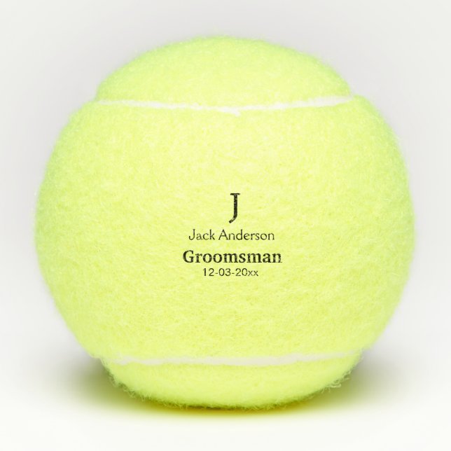 Pelotas De Tenis SIMPLE MINIMAL añada tu nombre personalizado groom (Anverso)