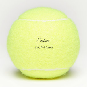 Pelotas De Tenis Simple minimal añade tu nombre texto lugar ciudad 