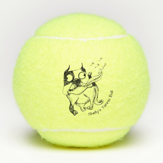 Pelotas De Tenis Slobbering Boston Terrier Penn Tennis Balls (Anverso)