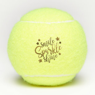 Pelotas De Tenis Smile Sparkle Shine Black Gold Personalizado