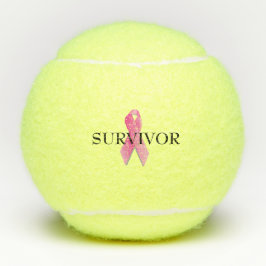Pelotas De Tenis Sobreviviente de cáncer de mama Cinta rosa