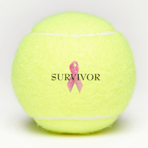 Pelotas De Tenis Sobreviviente de cáncer de mama Cinta rosa