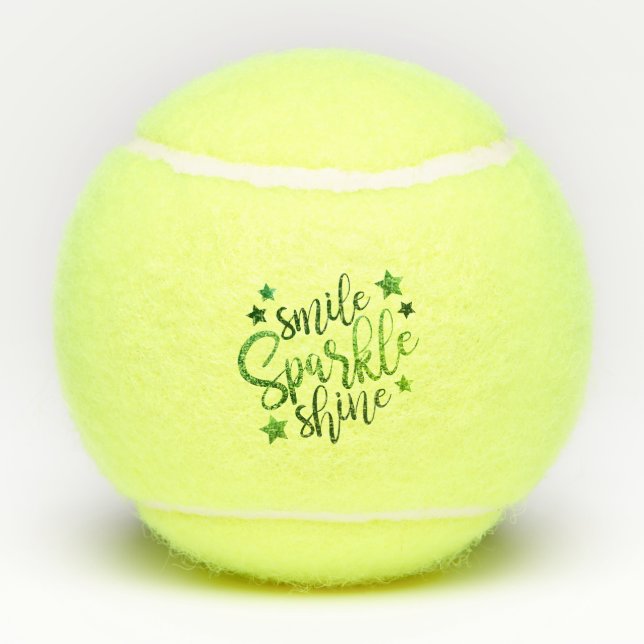 Pelotas De Tenis Sonrisa Sparkle Shine Green Cita Inspiradora (Reverso)