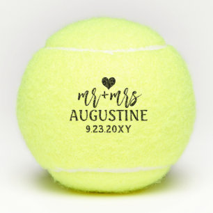 Pelotas De Tenis Sr. y Sra. Custom Wedding Anears Tennis Balls