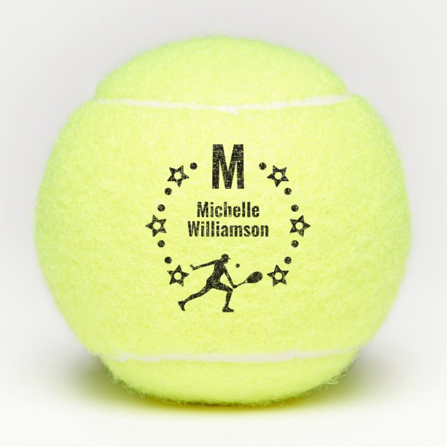 Pelotas De Tenis Star Player Monogramado (Anverso)