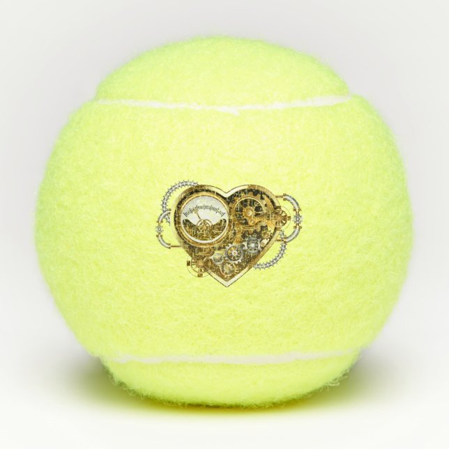 Pelotas De Tenis Steampunk Heart with a Manometer (Anverso)