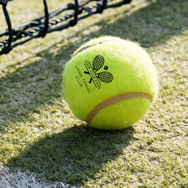 Pelotas De Tenis Su nombre de club Tennis Team Players Coach Person (Lawn Tennis Racket Black Motif Country Club)