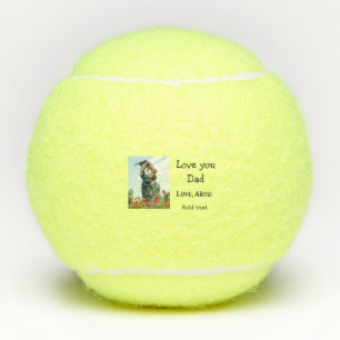 Pelotas De Tenis Te amo el día de papá padre elegante agregar texto