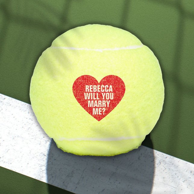 Pelotas De Tenis ¿Te casas conmigo propuesta de matrimonio personal (Will You Marry Me Custom Marriage Proposal Tennis Balls)