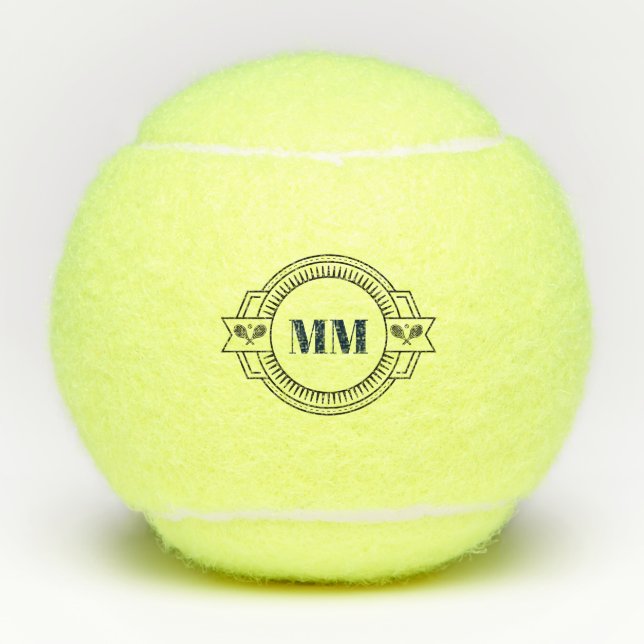 Pelotas De Tenis Tema del tenis Monogramado (Anverso)
