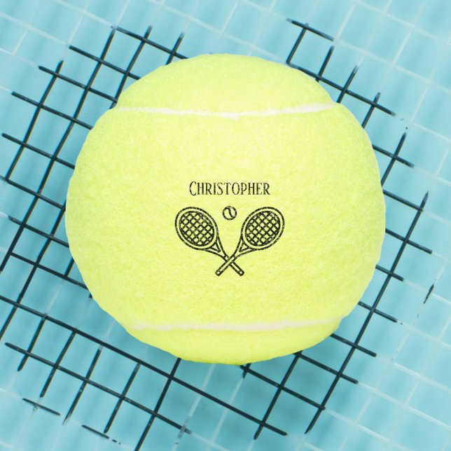 Pelotas De Tenis Tema del tenis Nombre Monogramado (Subido por el creador)