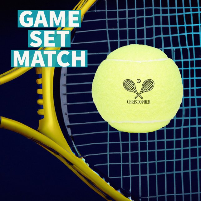 Pelotas De Tenis Tema del tenis Nombre Monogramado (Subido por el creador)