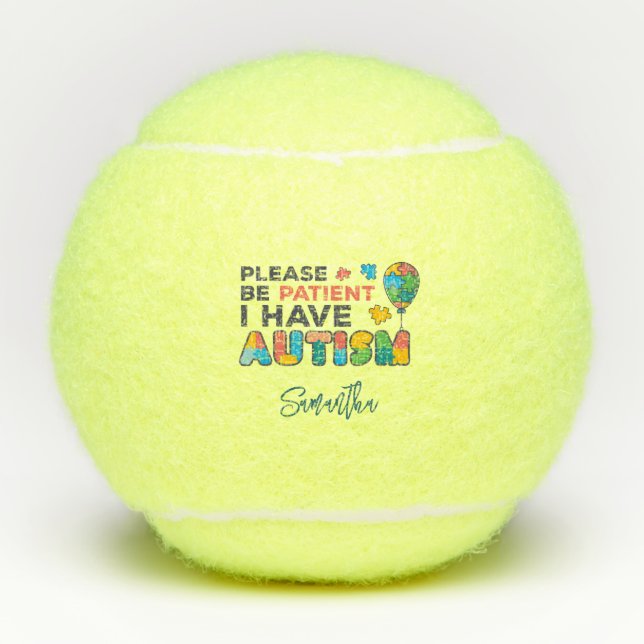 Pelotas De Tenis Tengo Autismo Personalizado autista personalizado (Anverso)