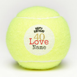 Pelotas De Tenis Tenis 40.ª fiesta de cumpleaños con amor y nombre