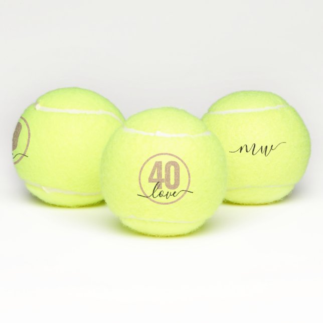 Pelotas De Tenis Tenis 40.º cumpleaños Monogramado personalizado (Múltiples)