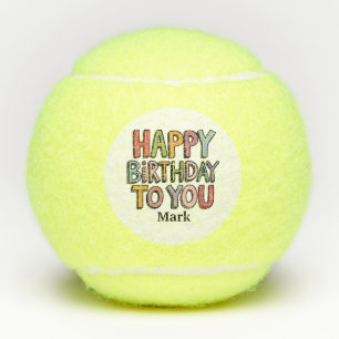 Pelotas De Tenis Tenis Feliz cumpleaños a ti con nombre