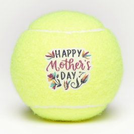 Pelotas De Tenis Tenis feliz Día de la Madre con flores por ahí