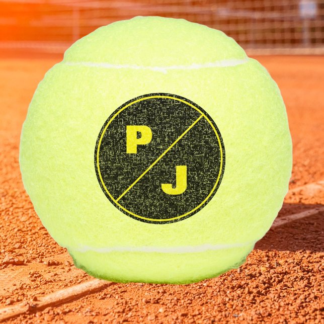 Pelotas De Tenis Tenis Modern Big Bold Monogramado (Single and double players personalized monogrammed tennis balls. )