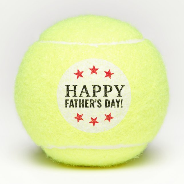 Pelotas De Tenis Tennis Dad Feliz Día del Padre (Anverso)