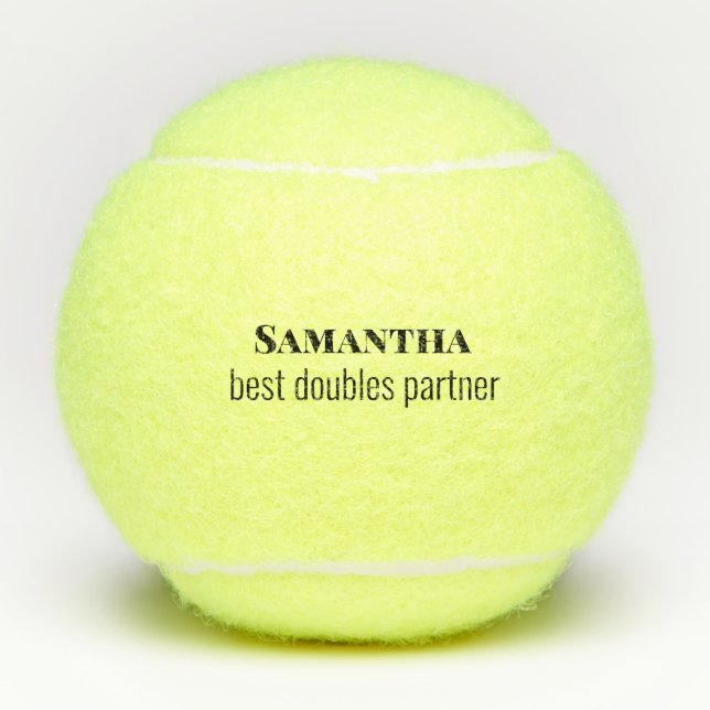 Pelotas De Tenis Tennis Doubles Partner Name Tennis Balls Gift (Anverso)