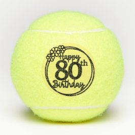 Pelotas De Tenis Tennis Happy 80th Birthday Tennis Balls