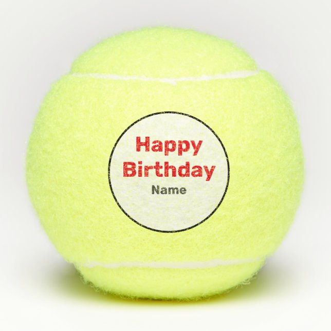 Pelotas De Tenis Tennis Happy Birday (Anverso)