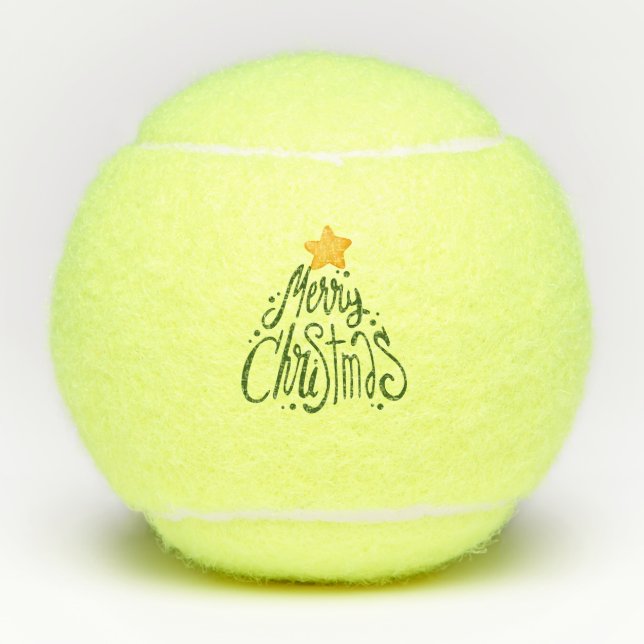 Pelotas De Tenis Tennis Merry Christmas Tree (Anverso)