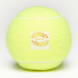 Pelotas De Tenis Texto personalizado con imagen de logotipo de hoja