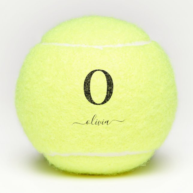 Pelotas De Tenis Texto personalizado de guión de monograma corto (Anverso)