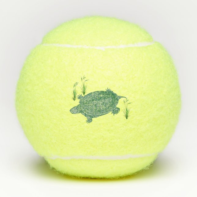 Pelotas De Tenis Tortuga del Mar Verde (Anverso)
