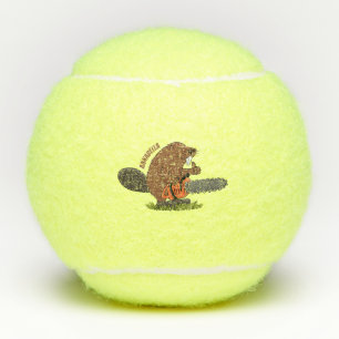 Pelotas De Tenis Un castor gracioso con humor de personalizado de l