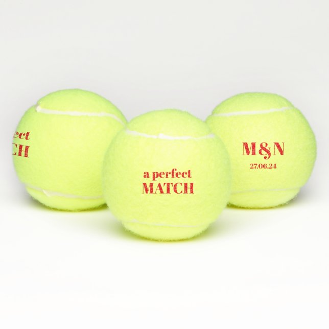 Pelotas De Tenis ¡Un partido perfecto! Boda Monogramado (Múltiples)