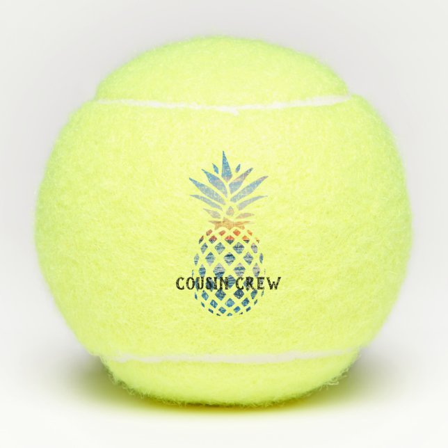 Pelotas De Tenis Vacaciones familiares tropicales personalizadas de (Anverso)