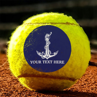 Pelotas De Tenis Vintage Nautical Anchor Rope Tu Texto Aquí