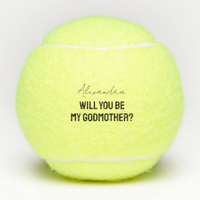 Pelotas De Tenis Will You Be My Godmother Godparent Proposal Sports (Anverso)