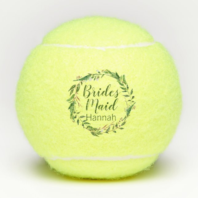 Pelotas De Tenis Wreath Bridesmaid Boda Gift (Anverso)