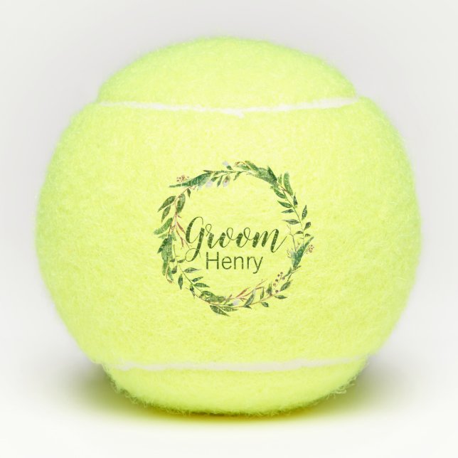 Pelotas De Tenis Wreath Groom Boda Gift (Anverso)
