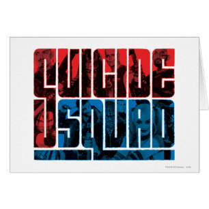 Pelotón del suicidio logotipo rojo y azul del
