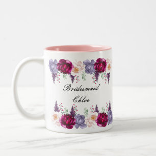 peluca de la dama de honor, taza de novia