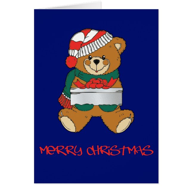 Peluche de Santa con la actual tarjeta de Navidad (Frente)