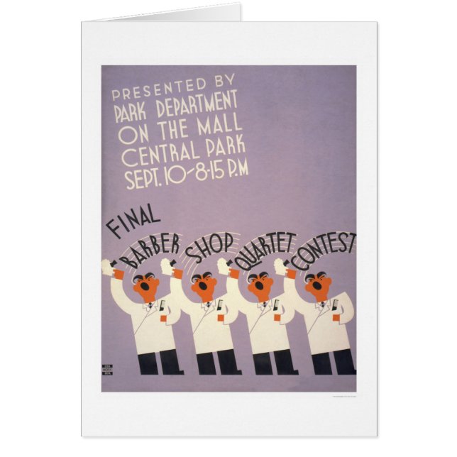 Peluquería de caballeros del Central Park WPA 1937 (Frente)