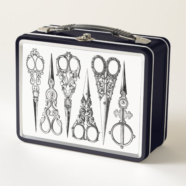 Peluquería victoriana costura tijeras elegante (Anverso)
