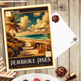 Pembroke Pines, Florida | Tarjeta Postal Antigua