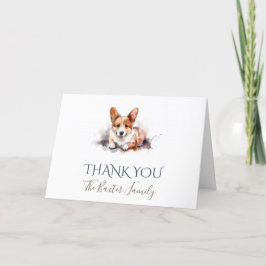 Pembroke Welsh Corgi Acuarela Gracias Tarjeta